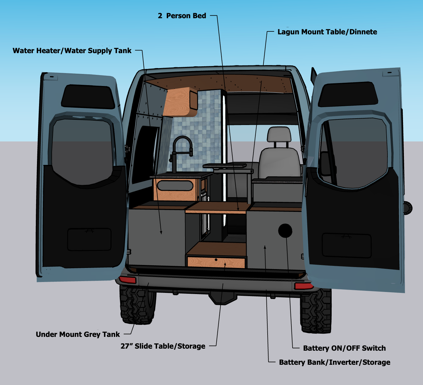 Mercedes Camper Van Grey144